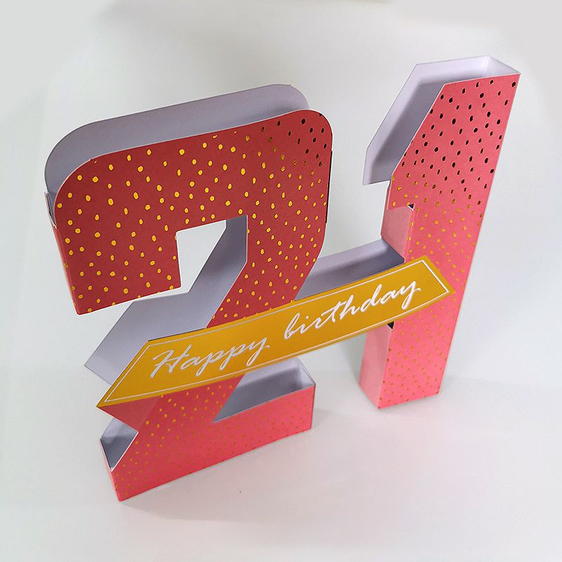 3D karta Happy birthday 21