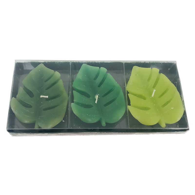 Sada sviečok zelené listy