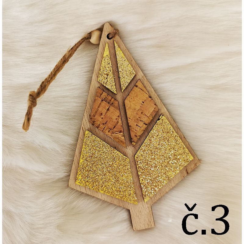 Drevená Vianočná dekorácia na stromček