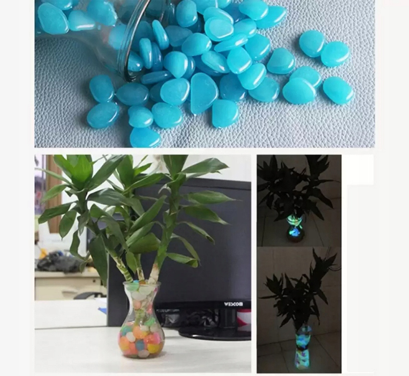 Fluorescenčné kamienky 100ks modré