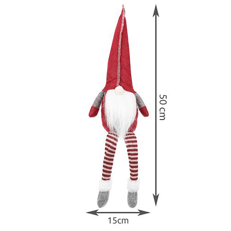 Vianočný škriatok sediaci červený 50cm