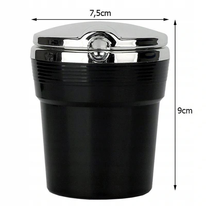 Popolník do auta s LED diódou