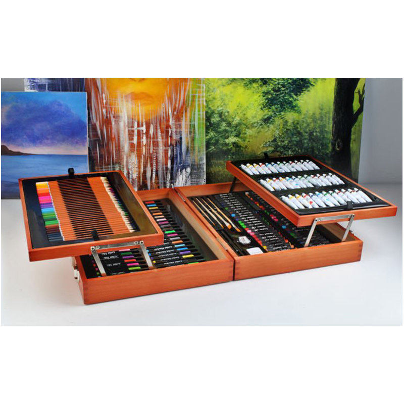 Sada na kreslenie v drevenom kufríku 174ks