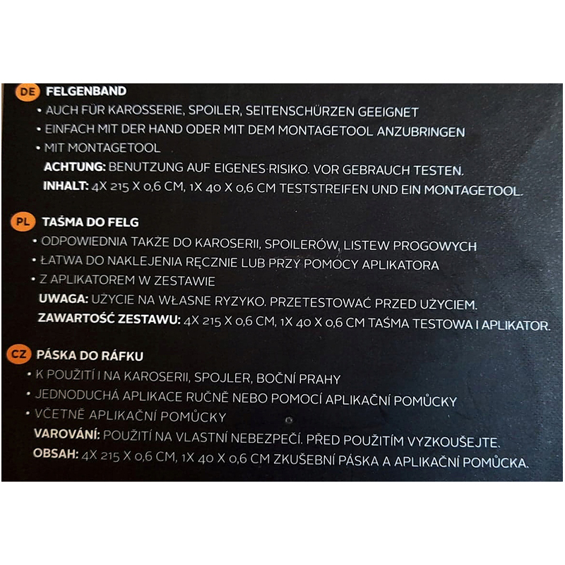 C&C Páska na ráfiky čierna