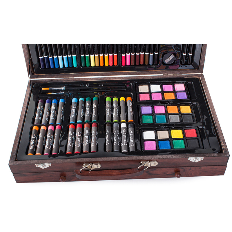 De Luxe Sada na kreslenie v drevenom kufríku 143ks