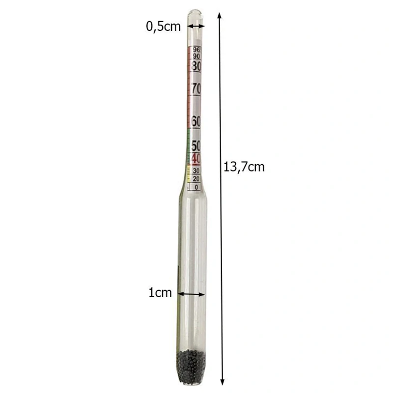 Alkoholmeter – Meradlo hustoty kvapaliny 0–96 %