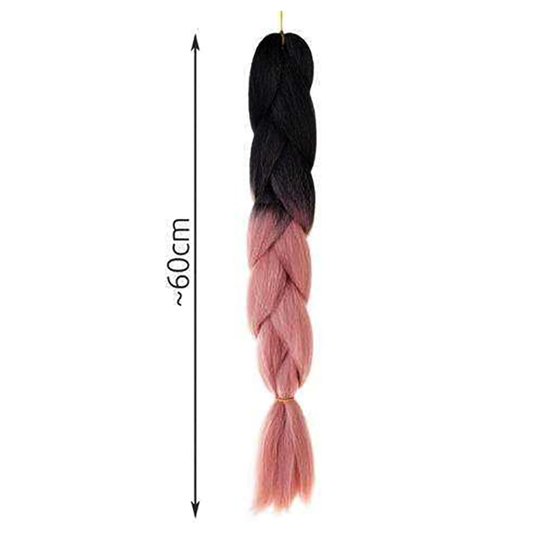 Syntetické vlasy - Vrkoč čierno/ružový