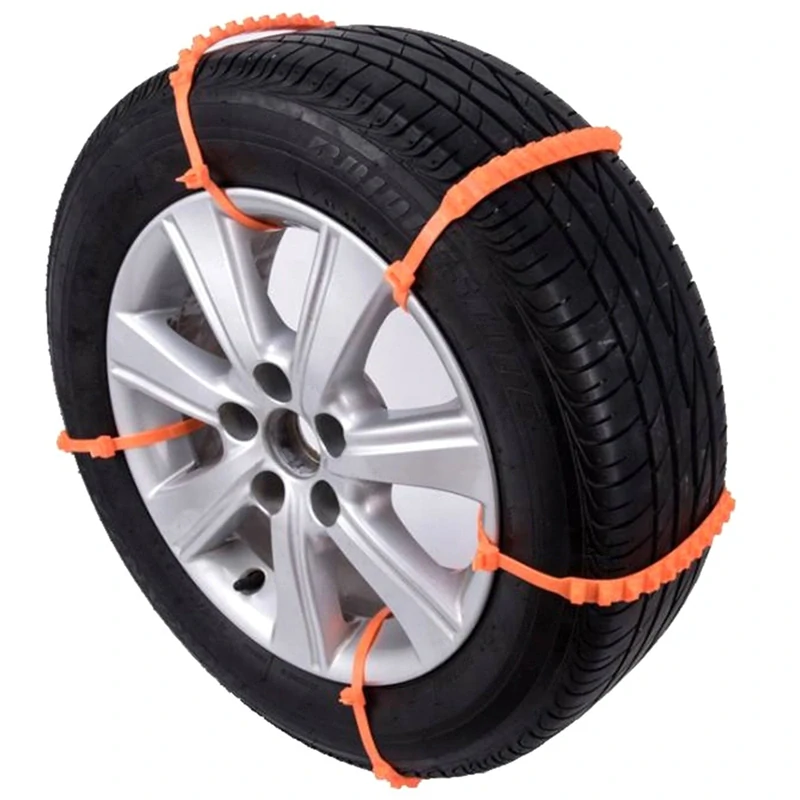 Umelé snehové reťaze na auto 10 ks oranžové