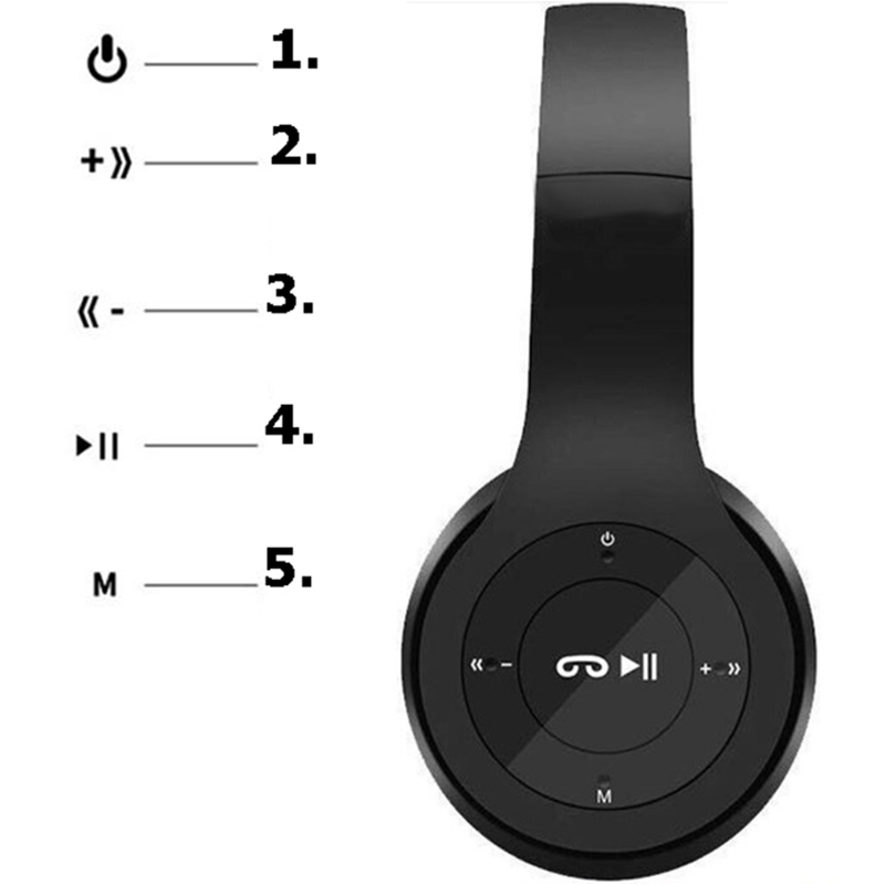 Bluetooth slúchadlá čierne P47