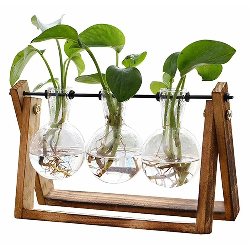 Hydroponická váza s tromi sklenenými nádobami
