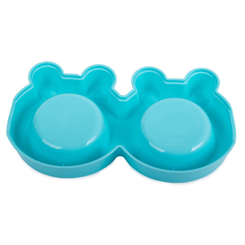 Dvojitá miska na krmivo pre psa modrá