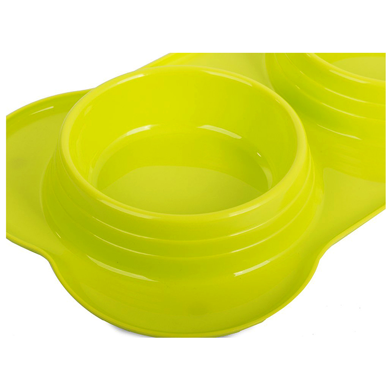 Dvojitá miska na krmivo pre psa zelená 2 x 0,4 L