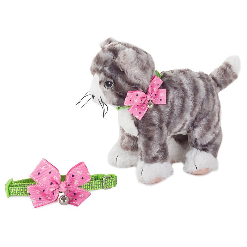 Obojok s mašľou a zvončekom šírka 1 cm