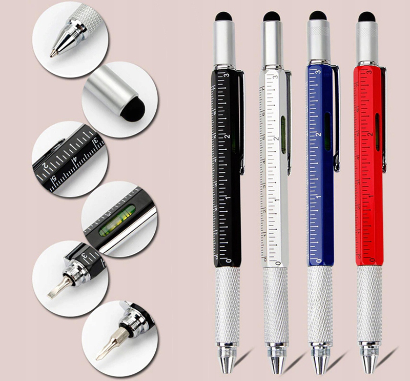 Multifunkčné guličkové pero 6v1 