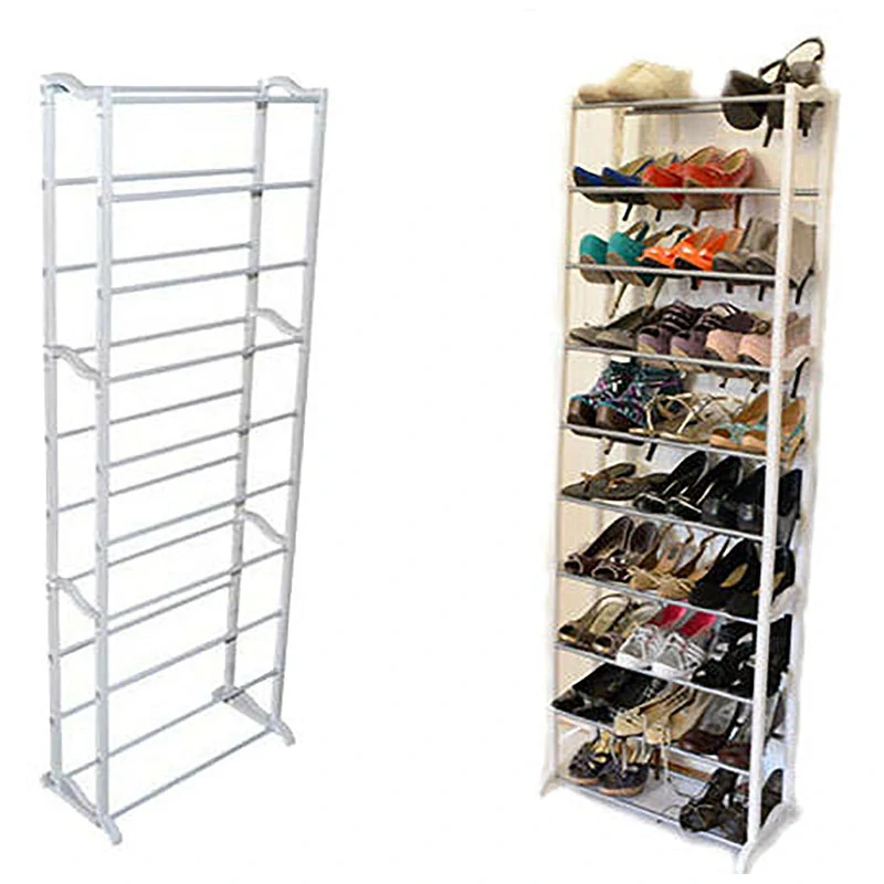 Polička na obuv – 30 párov, biela