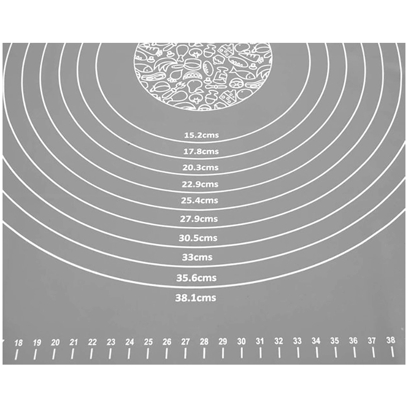 Silikónová podložka do kuchyne s mierkou 