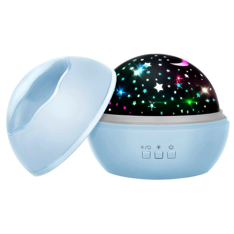 Nočná lampa s projektorom modrá 