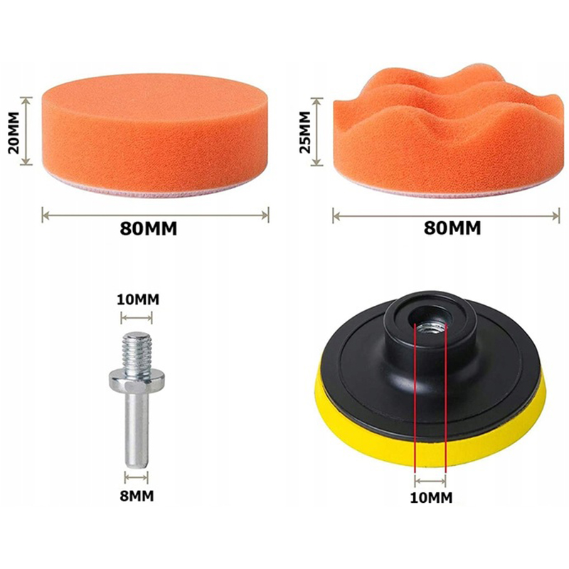 Sada leštiacich hubiek 80mm s adaptérom