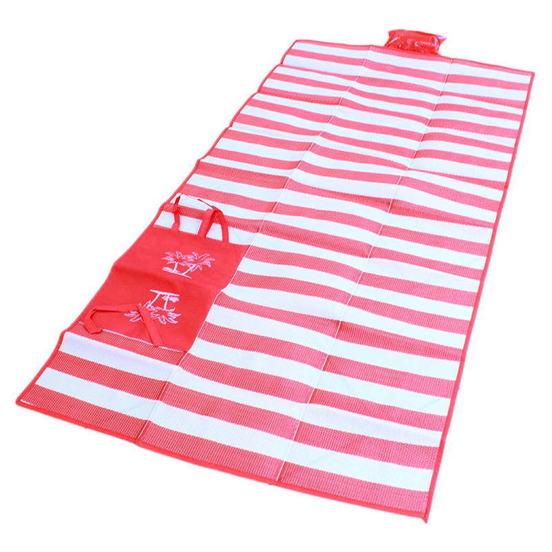 Plážová podložka s nafukovacím vankúšom červená