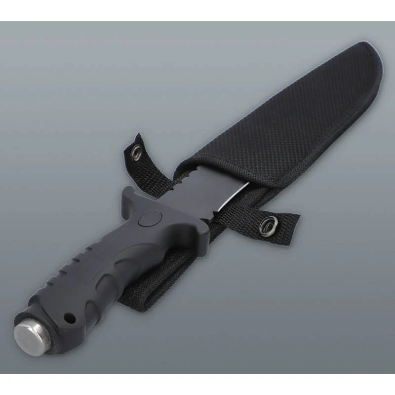 Poľovnícky nôž Columbia 33 cm s čiernou čepeľou a nylonovým puzdrom