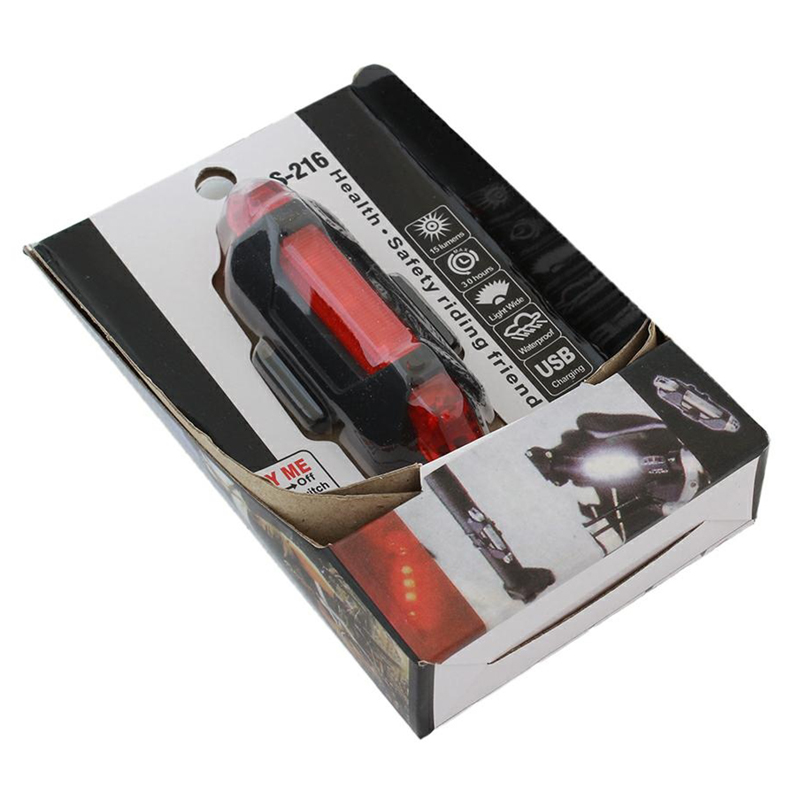 Zadné svetlo na bicykel USB 5 LED ZD41A