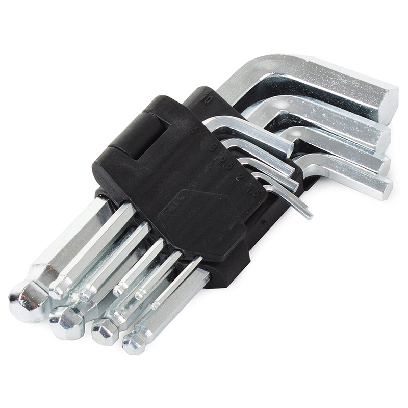 Sada imbusových kľúčov s guličkou 1,5-10mm (krátke 9ks)