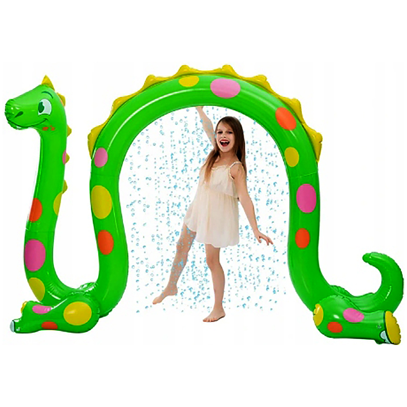 Nafukovací dinosaurus so sprchou modrý