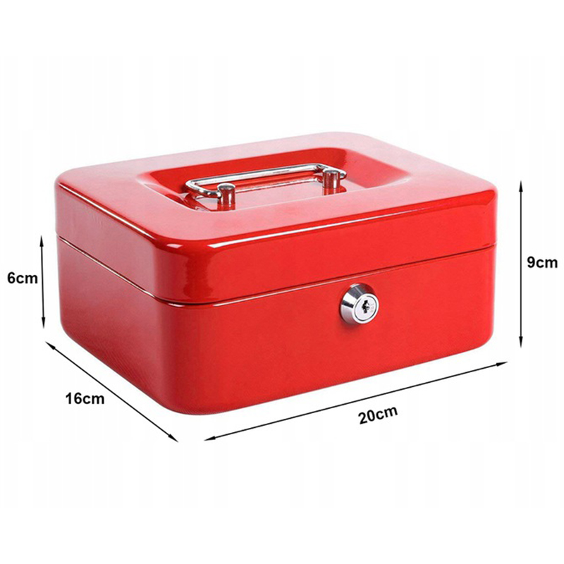 Trezor kovový 20x15x9cm červený