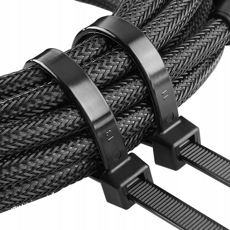 Sťahovacie pásky 3,6mmx200mm čierne 100ks