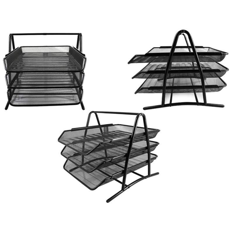 Kovový organizér s 3 zásuvkami na dokumenty