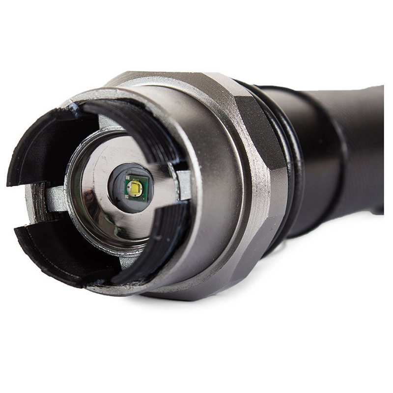 LED baterka Bailong s nabíjaním, zoomom a signalizačným prekrytím