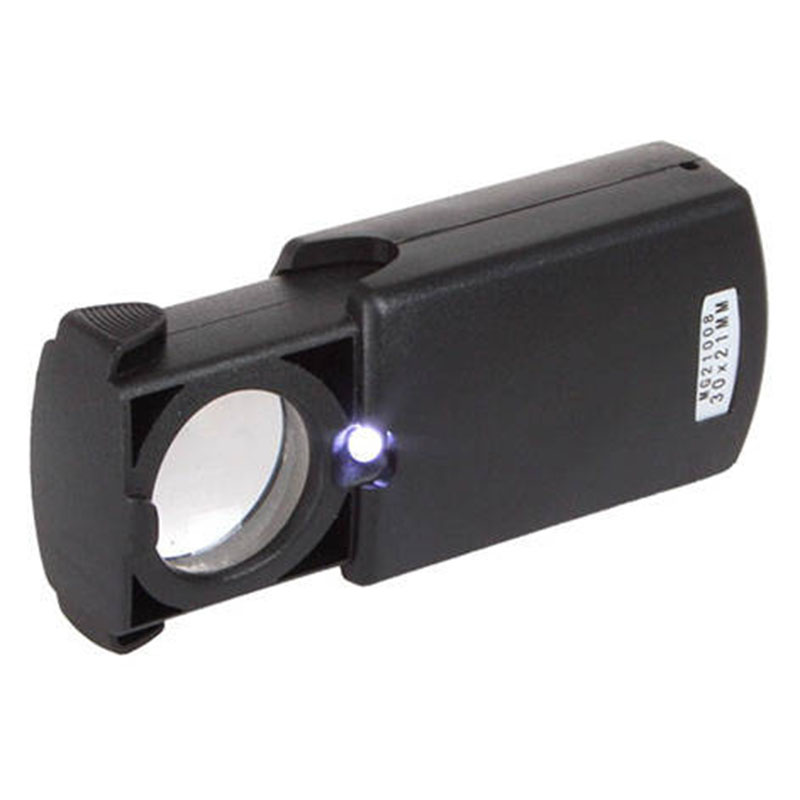 Vrecková lupa 30x 21mm LED