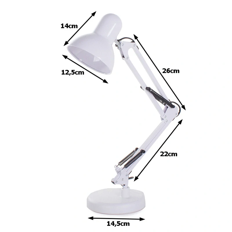 Nastaviteľná stolná lampa biela