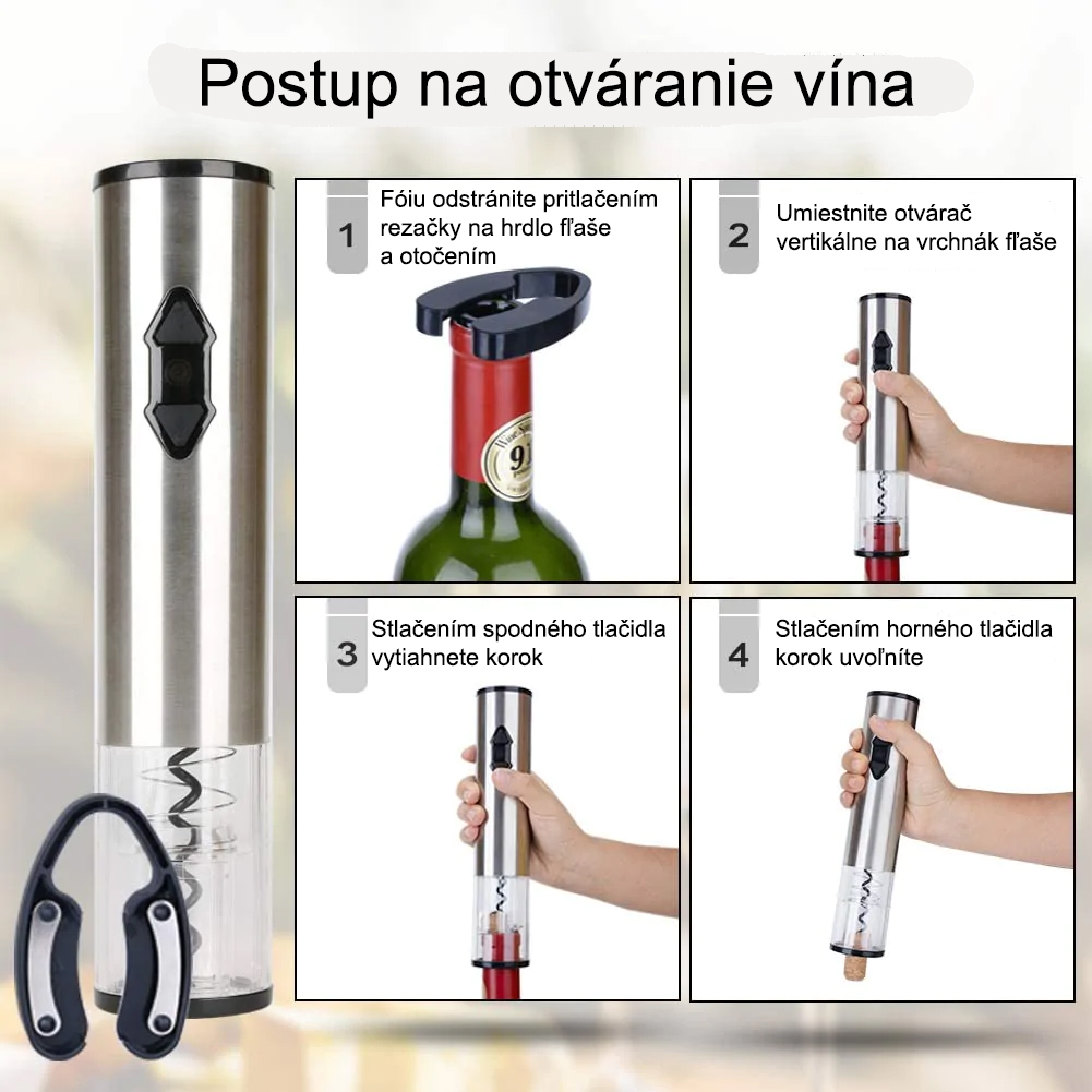 Darčeková sada na víno 5-dielna s elektrickým otváračom