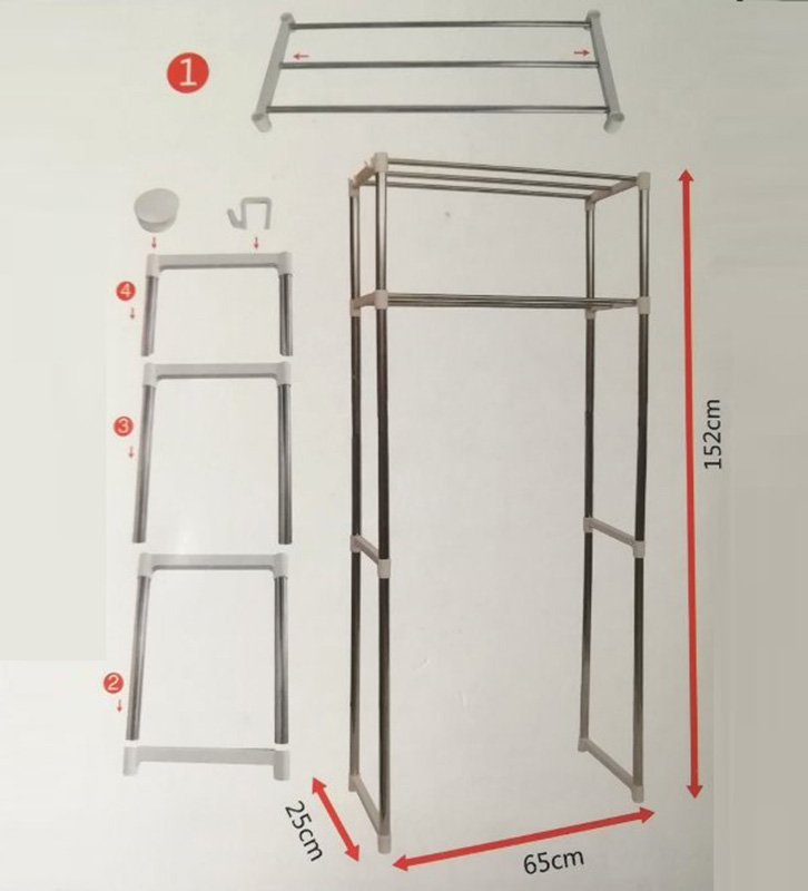2-poschodový úložný stojan na práčku