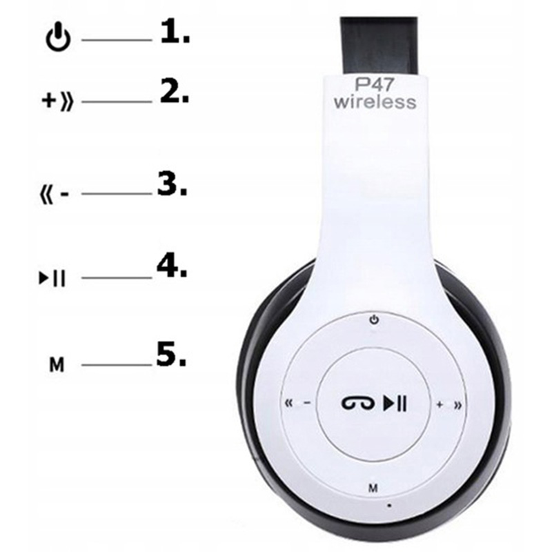 Slúchadlá Bluetooth P47 s mikrofónom