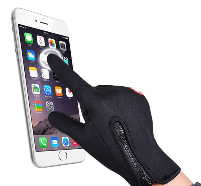 Dotykové rukavice na zimu sivé XXL