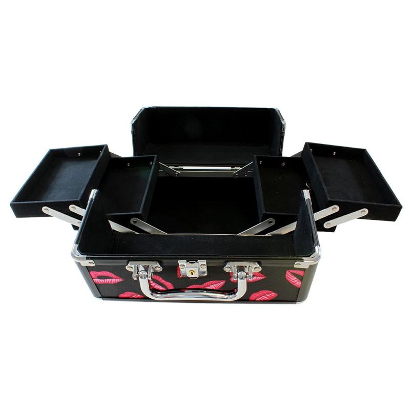 Kufrík na kozmetiku čierno-ružový