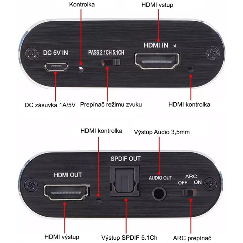 Konvertor HDMI na HDMI+AUDIO+ARC