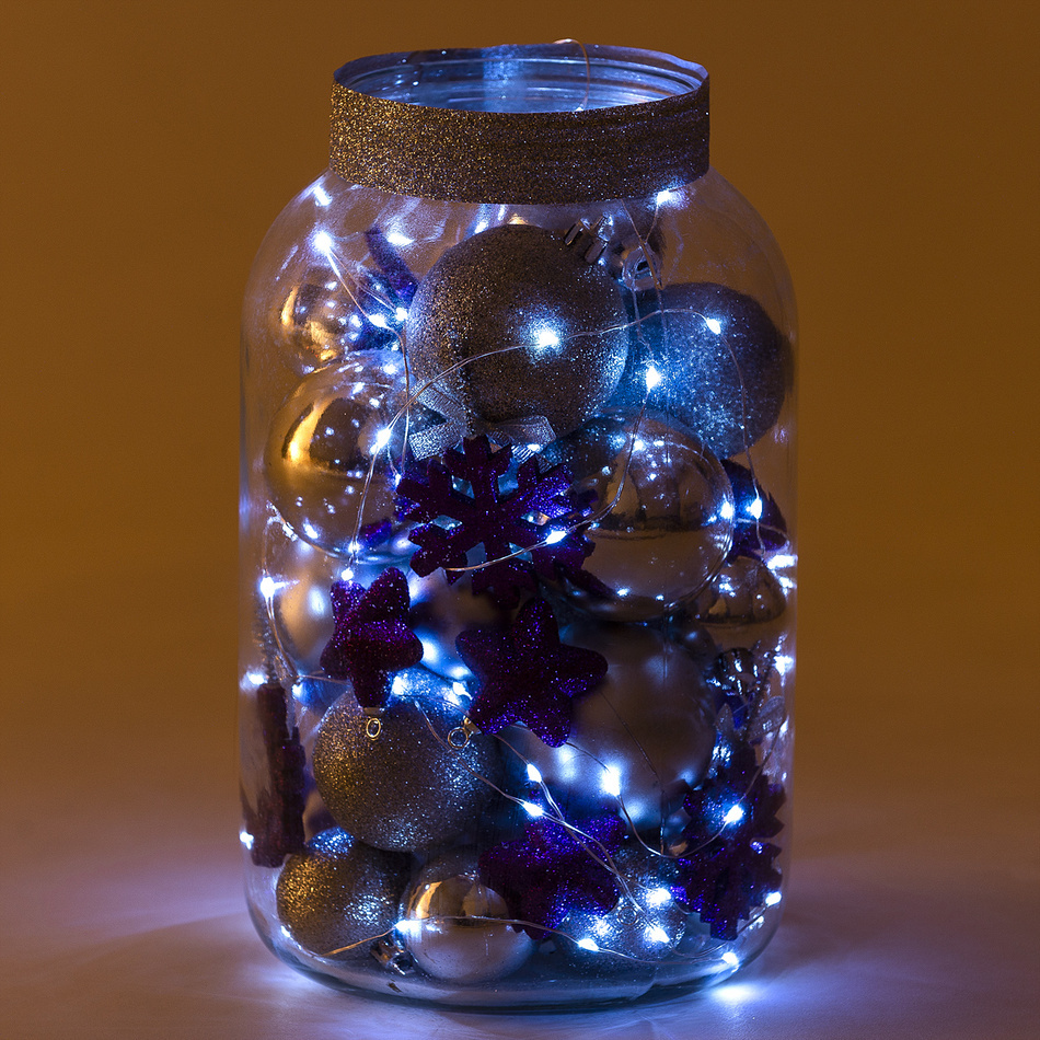 LED Vianočná reťaz 20 LED white cold 2 metre