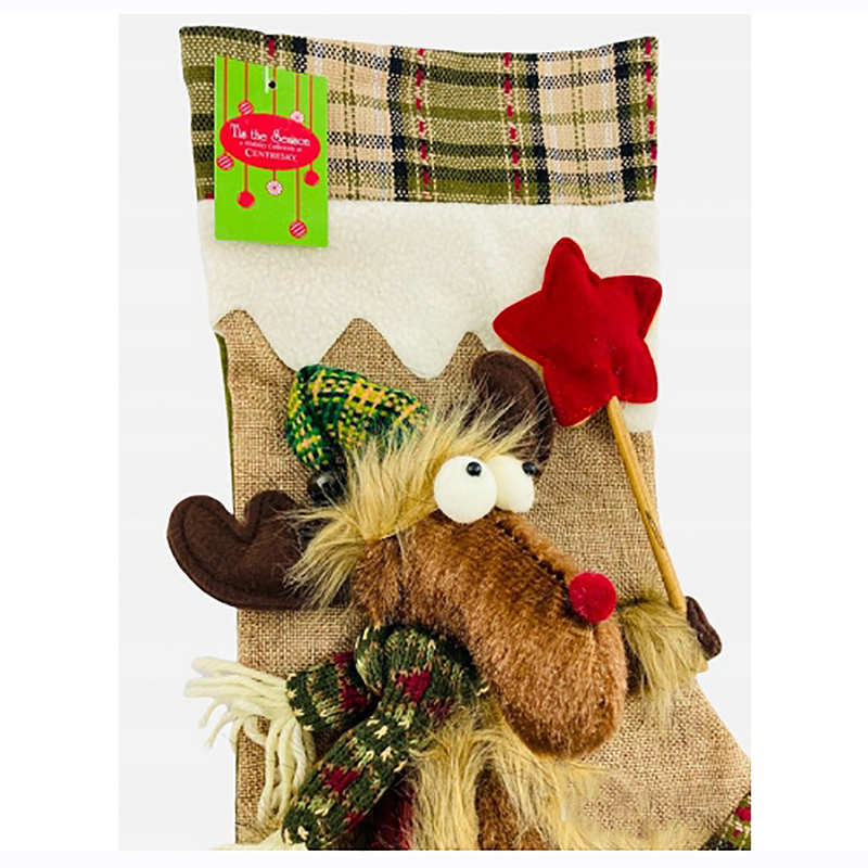 Vianočná čižma s 3D sobom 44cm