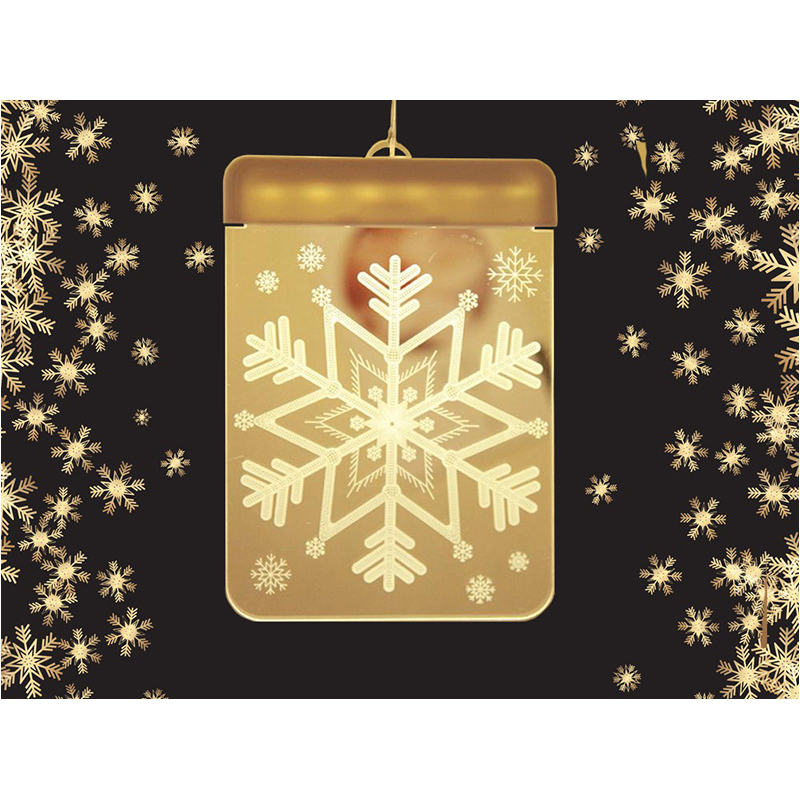 Malatec Závesná vianočná 3D LED dekorácia svietiaci Vločka