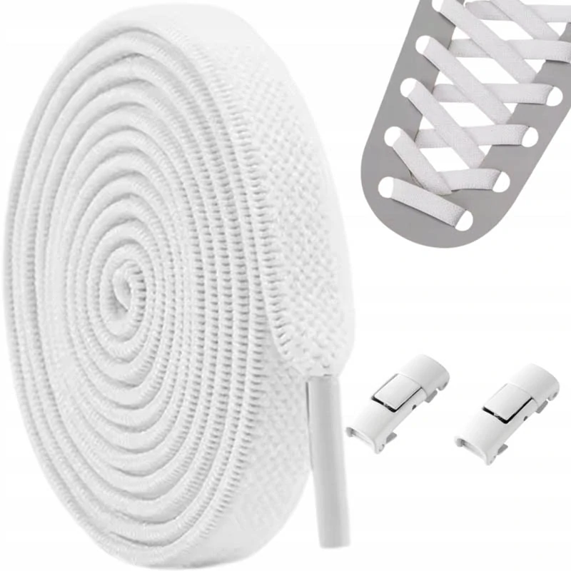 Šnúrky do topánok bez viazania biele