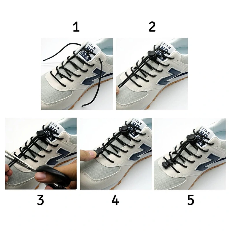 Šnúrky do topánok so sťahovacou prackou čierne