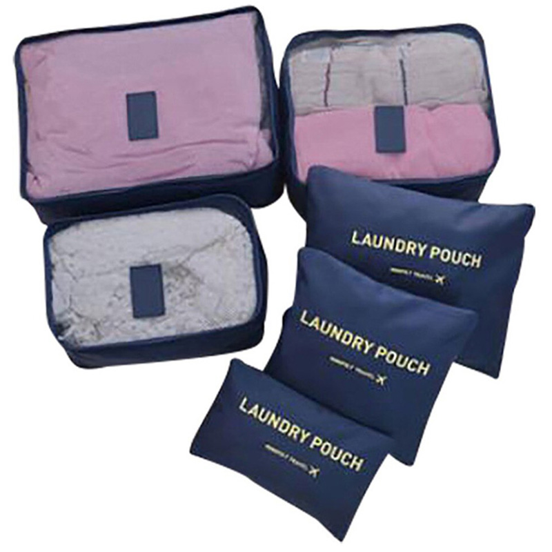 Cestovný organizér 6 dielny tmavomodrý