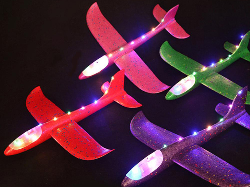 Lietadlo penové LED 47cm modré