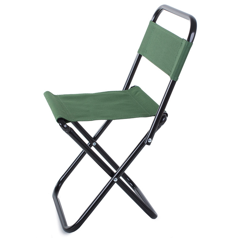 Turistická skladacia stolička s operadlom zelená