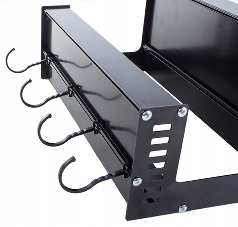 Kuchynská polička dvojitá s háčikmi