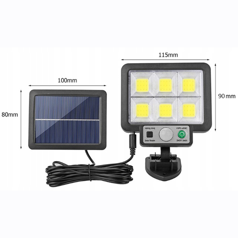 Solárna COB lampa 72 LED so snímačom pohybu