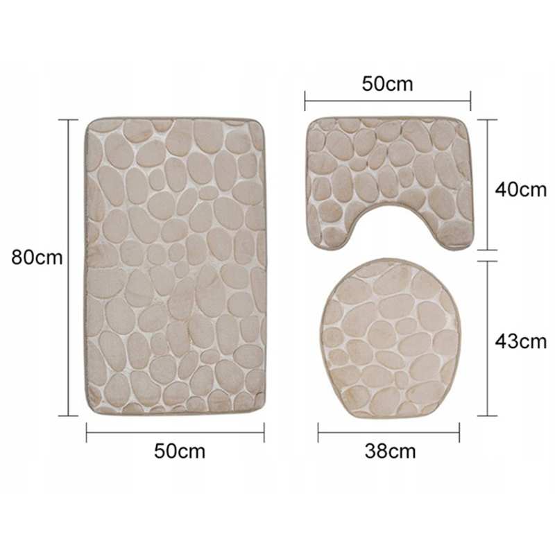 Sada koberčekov do kúpelne 3D sivé 3ks